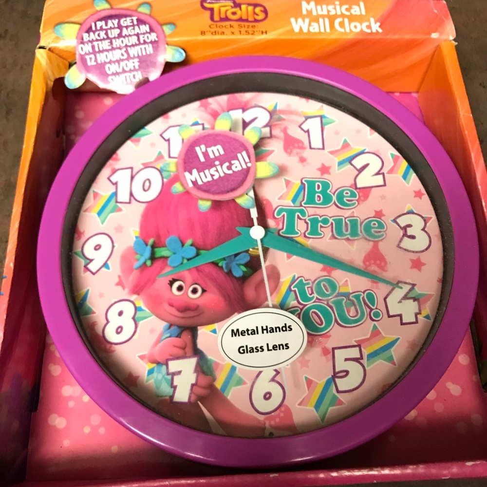 Troll Musical Wall Clock, New in Box